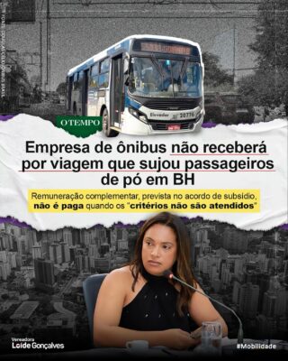 Esta semana presenciamos, com muita indignação, o triste acontecimento na linha de ônibus 5503, do Consórcio BH Leste, onde os usuários foram surpreendidos com pó e sujeira devido à falta de manutenção dos dutos do ar condicionado do veículo. 🤦🏽‍♀️

Graças a Lei 11.538/2023,  aprovada na Câmara Municipal de Belo Horizonte, foi possível a aplicação adequada para a empresa que insiste em prestar um péssimo serviço para o transporte de Belo Horizonte! ✅

Mexer no bolso dos grandes empresários é uma forma de exigirmos respeito com cada Belohorizontino que necessita utilizar o transporte público diariamente. ⚠️

Exigimos providências efetivas para a nossa cidade de Belo Horizonte que tanto sofre com a precariedade do transporte público que está nas mãos de grandes concessionárias, contando com a omissão da Prefeitura de BH! 🧐

Como Vereadora de Belo Horizonte, não deixarei de fiscalizar, cobrar e exigir melhores condições! 💜

#loidegoncalvesbh #mobilidade #transportecoletivo #belohorizonte